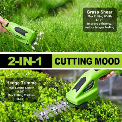 GCITY Effortlessly Trim Your Lawn And Shrubs With This 2-In-1 Electric Handheld Hedge Trimmer - Pruning Shears, Rechargeable Lithium Battery, Garden Tools,Garden Tools, Gardening Tools For Garden