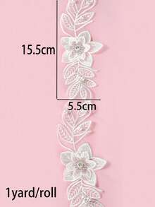 1pc-1yard Hoa & Ren DIY May Ruy băng Satin, Cho Quần áo, Túi xách, Quà tặng và Buộc bó hoa - trắng - Xem 2