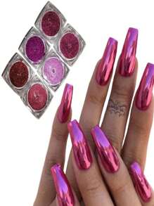 Kit With 6 Mirrored Chrome Powder Pots For Shiny Nails FJ7704/V60/FJ7706/V59/V62/V56 - 銅色 - 查看 3