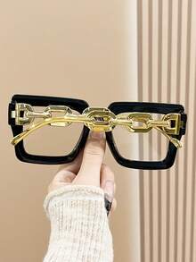 1 Pair Square Shaped Glasses, Suitable For Back-To-School Reading And Daily Wear - Multicolor - View 4