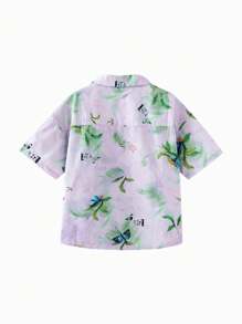 mini bala Young Boys Shirt 2024 Summer  Artist Joint  Children's Short Sleeve - Purple - View 5