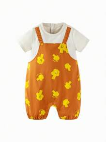 mini bala Unisex Kinder Baby Romper 2 in 1 Krabbel-Kleidung Sommer