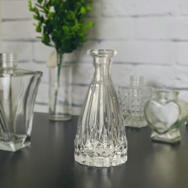 Vaso De Vidro Decorativo Para Plantas Transparente De Mesa - Daimond 7x14 100ml