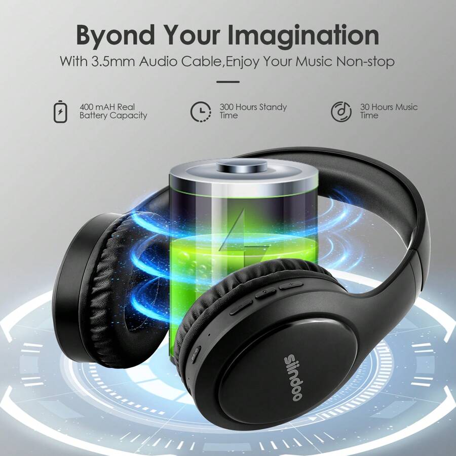 Siindoo JH-919 Black Foldable Wireless Bluetooth Headset With 3 EQ ...