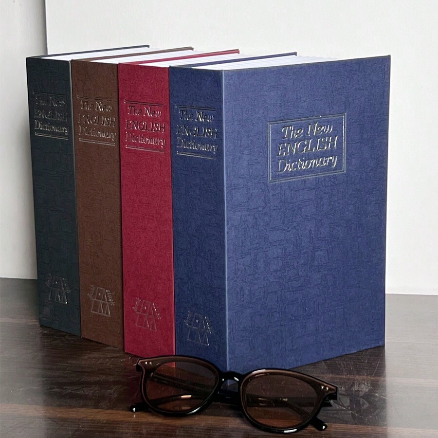 1pc Black/Blue/Red/Gold/Silver Book Safe Money Box With Key Lock