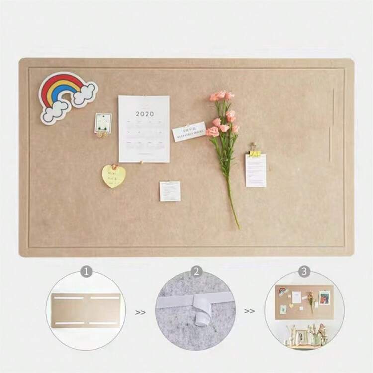 1 pieza Tablero de decoración de pared de fieltro estilo nórdico para exhibir obras de arte y uso multipropósito, Vuelta al colegio, Tablero de corcho, Tablero de alfileres, Tablero de visión - Multicolor - Añade 12