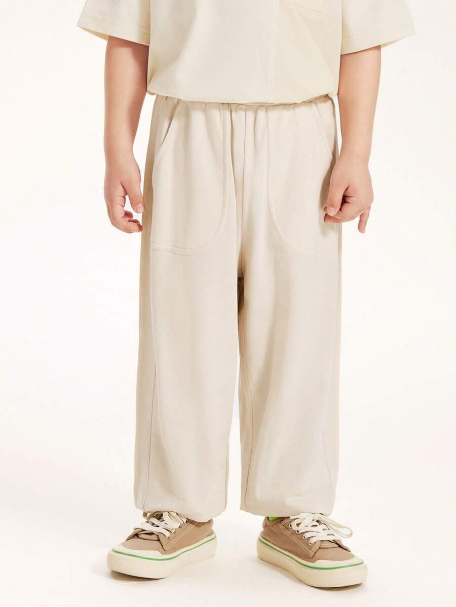 Mini Bala Unisex Children's Baby Children's Pants Summer Cool Feeling Antibacterial Long Pants - Apricot - View 1