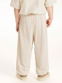 Mini Bala Unisex Children's Baby Children's Pants Summer Cool Feeling Antibacterial Long Pants - Apricot - View 2