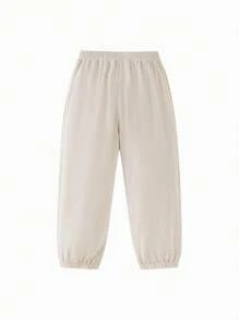 Mini Bala Unisex Children's Baby Children's Pants Summer Cool Feeling Antibacterial Long Pants - Apricot - View 5