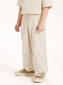 Mini Bala Unisex Children's Baby Children's Pants Summer Cool Feeling Antibacterial Long Pants - Apricot - View 3