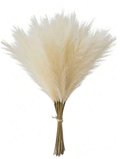 1/5/10/20 件 52 厘米米色仿蒲苇人造芦苇蓬松人造假花波西米亚风装饰适用于婚礼派对装饰、家庭客厅卧室装饰、花瓶布置、DIY 摄影道具