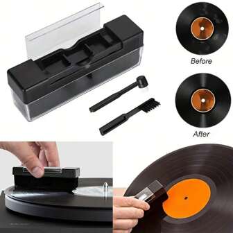 3-in-1 antistatische platenspeler reinigingsset voor vinylplaten met een velours sponsborstel, naaldborstel en klein borsteltje - voor het onderhoud van platen, platenreinigingsset, tafelblad-RPG, zeefdruk voor klei, reinigingsinstrumenten, platenspullen, laptopschermreiniger, vinylplaat, platenspeler, grammofoon