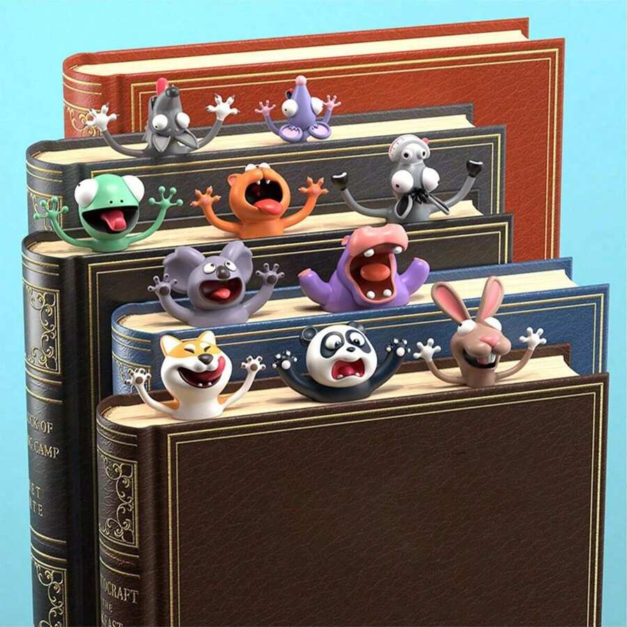 1入組3d卡通動物書籤,新奇有趣、可愛卡通動物形狀、文具、禮品、派對小禮物、學生必備 - 彩色 - 查看 1