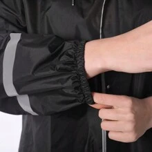Men's Separated Raincoat & Rain Pants Set, Waterproof Riding Clothing, Motorcycle Raincoat - Black - View 4