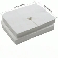 Disposable Face Cradle Covers & Fitted Sheets Set, Massage Table Headrest Pillow Cover, Oil-Resistant & Waterproof - White - View 3