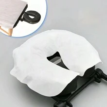 Disposable Face Cradle Covers & Fitted Sheets Set, Massage Table Headrest Pillow Cover, Oil-Resistant & Waterproof - White - View 2