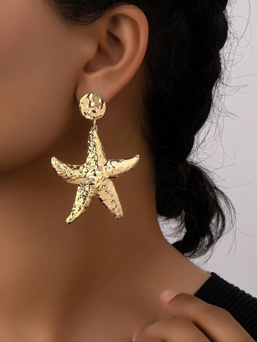 1 对海星风格百搭海滩度假耳环（女士款）