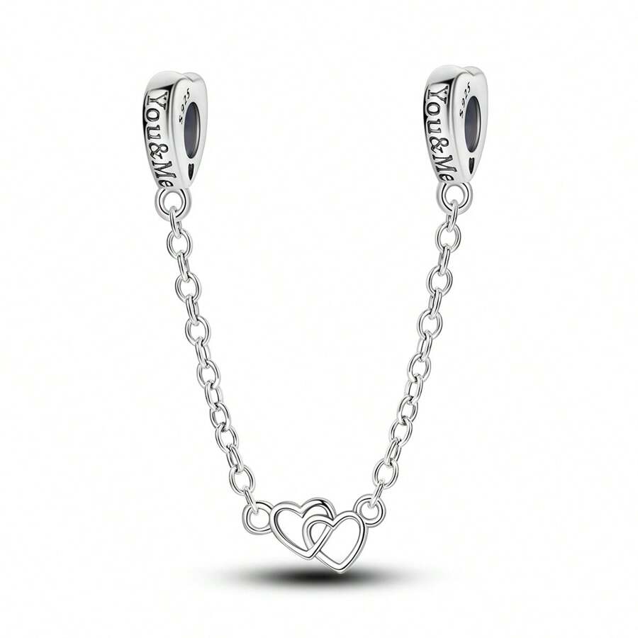 Our Love Chain Charm Pendant For Women's Bracelet Necklace Fine DIY 925 Sterling Silver Charms Jewelry Wedding Anniversary Gifts - Silver - View 1