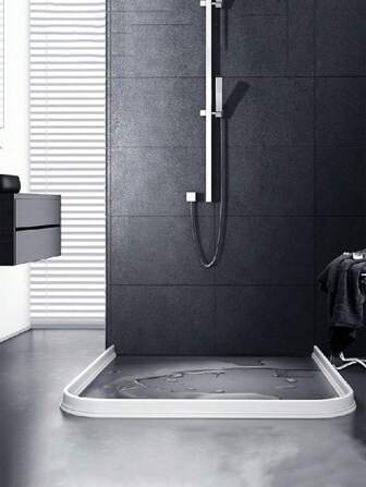 1pc 100cm Shower Threshold Water Dam Countertop Collapsible Frameless Shower Water Barrier Flexible Waterproof Strip Stay Dry Retainer For Wet And Dry Separation