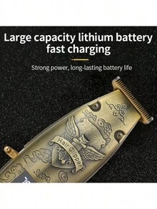 FD Cortapelos Profesional Inalámbrica Clipper Hair ,maquina corta cabello Metalico con pantalla LCD - Dorado - Ver 4