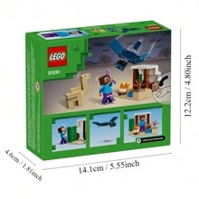 LEGO Steve 的沙漠探险积木玩具，带有 房屋和动作人物的生物群系，独立游戏礼物，适合男孩、女孩和 6 岁及以上儿童的游戏玩具套装，21251 - 1色 - 查看 7