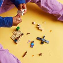 LEGO Steve 的沙漠探险积木玩具，带有 房屋和动作人物的生物群系，独立游戏礼物，适合男孩、女孩和 6 岁及以上儿童的游戏玩具套装，21251 - 1色 - 查看 4