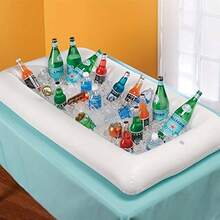 1pc Inflatable PVC Ice Serving Tray Ice Plate: Perfect For Beer, Wine, Beverages, And Fruit - Perfect For Pool Parties Water Sports Swimming Pool - White - View 6