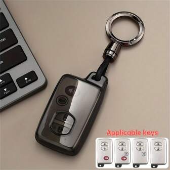 1入組柔軟TPU車用鑰匙套，適用於豐田汽車Aqua RAV4 Land Cruiser Camry Prado Corolla Prius 2013 2014無鑰匙汽車配件，2/3/4個按鈕遙控鑰匙外殼