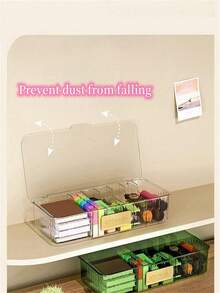 1入組多功能桌面收納盒，可用於妝容、口紅、眼影、髮圈、耳機、手機充電器、數據線等物品收納 - 彩色 - 查看 4