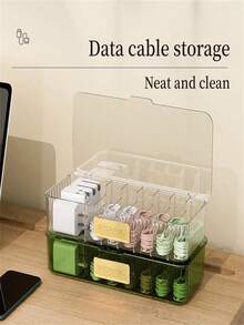 1入組多功能桌面收納盒，可用於妝容、口紅、眼影、髮圈、耳機、手機充電器、數據線等物品收納 - 彩色 - 查看 9