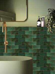 10 Miếng Dán Tường Gạch Xanh Rêu Cổ Điển, Miếng Dán Gạch Ngói Hoa Phong Cách Pháp Cho Ban Công, Sân Thượng, Trang Trí Nền Nhà Bếp - Nhiều màu - Xem 11