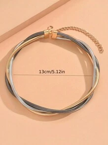 1 件复古简约风格扭曲蛇骨金属项链，夸张高端女士颈链 - 纏繞蛇骨鏈 - 查看 4