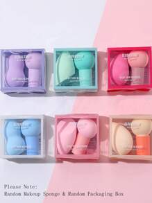 2pcs Mushroom Shaped Makeup-Sponges In Random Colors And Random Packaging, Suitable For Cream And Powder Concealer, Loose Powder Applicator, Ultra-Soft Beauty Sponges - Multicolor - View 2