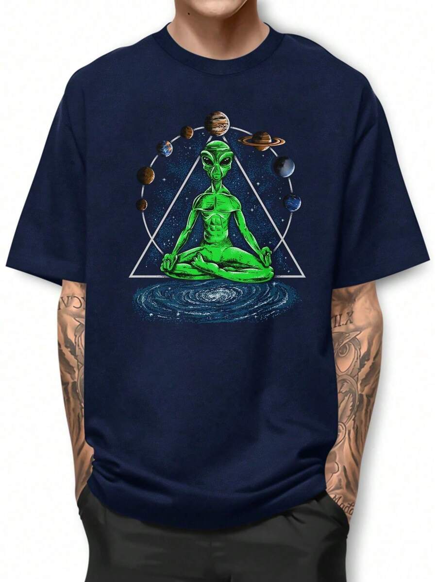 Men T-Shirts - 藏蓝色 - 查看 1