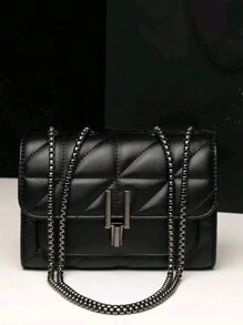 Elegant Women's Shoulder Bag, With Chain Strap, Quilted PU Crossbody Bag, Luxury Minimalist Underarm Bag, Lightweight, Business Casual Mini Metal Lock Quilted Flap Chain Shoulder Bag, Clutch, Minimalist Clutch, Classic Leather Small Bag, Party Bag, Suitable For Actresses, Ladies, Valentine's Day Travel, Work, Gala, Party, Weekends And Holidays, Essential Travel Item