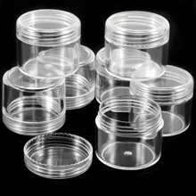 12 Pieces Round Pot Jars Plastic Cosmetic Containers Set With Lid For Liquid Creams Sample  Reusable, Refillable Transparent Cosmetic Containers For Bath Salts, Cosmetics, Powders, Beauty Product And Small Accessories