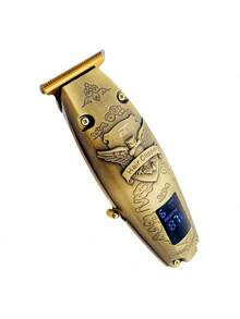 FD Cortapelos Profesional Inalámbrica Clipper Hair ,maquina corta cabello Metalico con pantalla LCD - Dorado - Ver 3