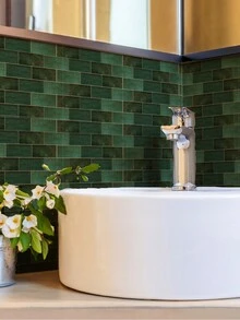 10 Miếng Dán Tường Gạch Xanh Rêu Cổ Điển, Miếng Dán Gạch Ngói Hoa Phong Cách Pháp Cho Ban Công, Sân Thượng, Trang Trí Nền Nhà Bếp - Nhiều màu - Xem 5