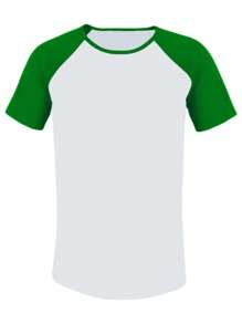 Playera Ranglan Manga Corta Cuello Redondo Beisbolera Sublim - Verde - Ver 2