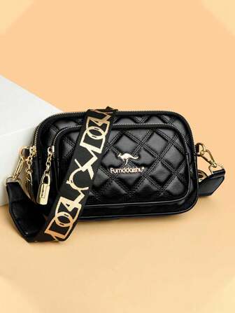 Fashionable Casual Argyle Quilted With Adjustable Guitar Strap Portable Square Bag,Camera Bag,Crossbody Bag Bag Everyday Bag ,Suitable For University/College Classroom / Commute/Work/ Festivals/Vacation/Holiday,For Women, Rookies & White-Collar Workers,Girl, College Students,Lady,Woman ,Or Women, Rookies & White-Collar Workers,Girl, College Students,Lady,Woman, Bag For Women Elegant