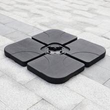 Living And Home HDPE Square Water And Sand Filled Freestanding Parasol Base - Black - View 4