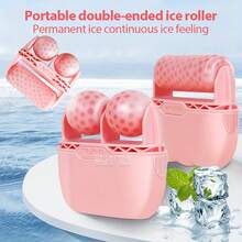 1入組面部冰滾轮雙重冷凍滾筒眼部面部按摩器減輕疲勞紅腫皮膚護理冰滾輪 - 粉色 - 查看 3