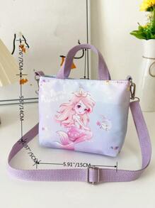 Bolsa infantil cruzada de hombro con diseño animado para llevar a mano - Morado - Ver 2