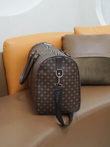 1 件休闲商务大容量全尺寸印花 PU 皮革拉链式双手柄肩带可调节肩带时尚旅行包适合男士和女士度假、商务和返校旅行箱过夜包健身包行李袋周末包行李袋行李携带包大学包行李袋周末包医院包冬季包学校配件学校用品