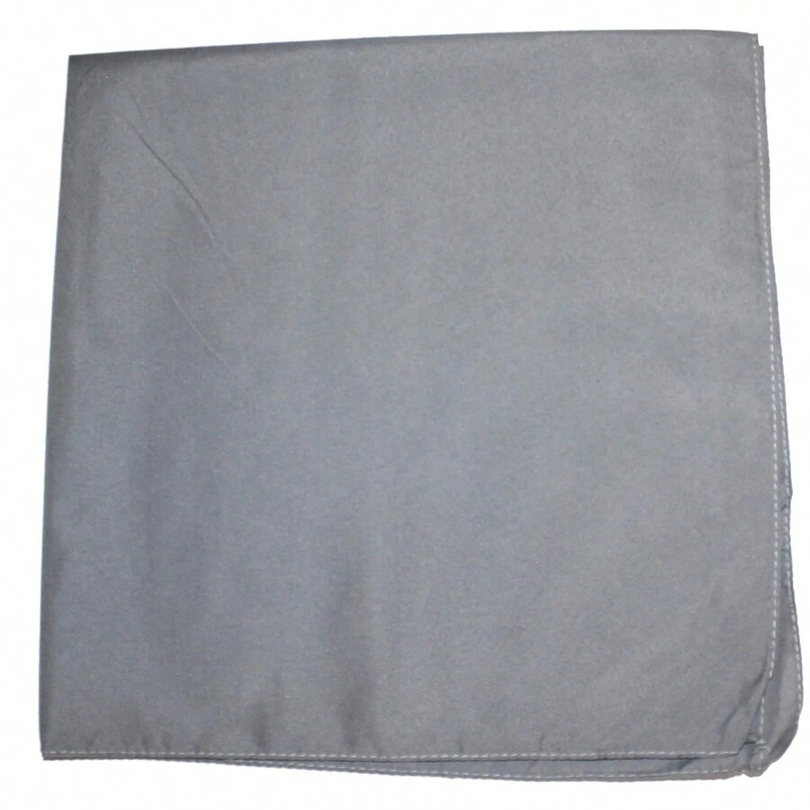 Mechaly 12 Pack Extra Large Cotton Plain Bandanas 27 X 27 Inches - Party And Decoration - Bulk Dozen - Xám - Xem 1