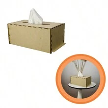Caja Para Kleenex Armable Abre Por Abajo Abatible Mdf 3 Mm - Beis - Ver 1
