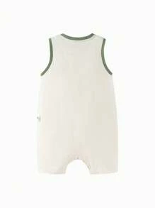 mini bala Summer Unisex Baby Girl Cloud Soft Antibacterial One-Piece Clothes Baby Breathable Crawling Clothes - Khaki - View 5