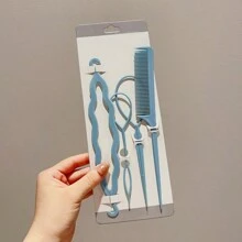 Conjunto de 4 Piezas Palitos para el Cabello y Clip para Hacer Trenzas y Moños, Herramienta para el Pelo y Accesorios para mujeres, damas y niñas - Multicolor - Ver 10