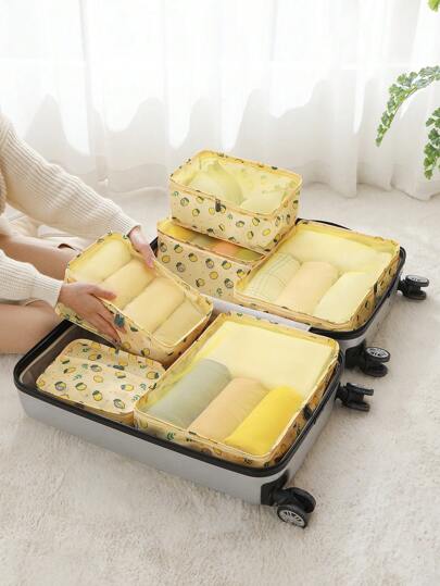 7pcs Travel Storage Bags Set, Large Capacity Portable Toiletry Bag, Clothing Bag, Packing Cubes Organizer For Luggage Travel Essentials For Travel Backpack Travel Bag Luggage Suitcase Travel Gear Back To School Moving Bags Organizer Back To School Supplies