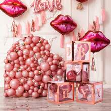 1 szt. Wielokrotnego użytku DIY Nazwa/Pseudonim Sceny Różowo-złoty Przezroczysty Balon Z Skrzynką Na Listy, Nadaje Się Na Wesela, Emerytury, Rocznice, Powrót Do Sezonu Szkolnego, Święta, Pierwsze Urodziny, Rekwizyty Fotograficzne, Papierowe Pudełko Zapakowane Dekoracyjny Różowo-złoty Balon Z 1 szt. Listem, Boże Narodzenie